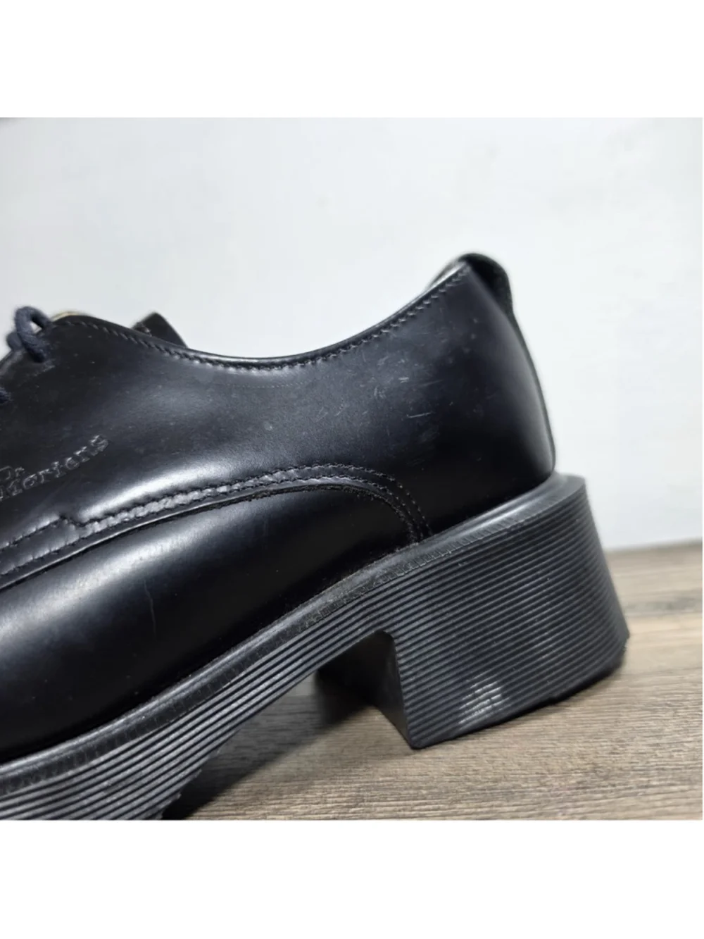 Dr Martens VTG Derby Shoes Women's 6 US Black Leather Chunky 8461 England